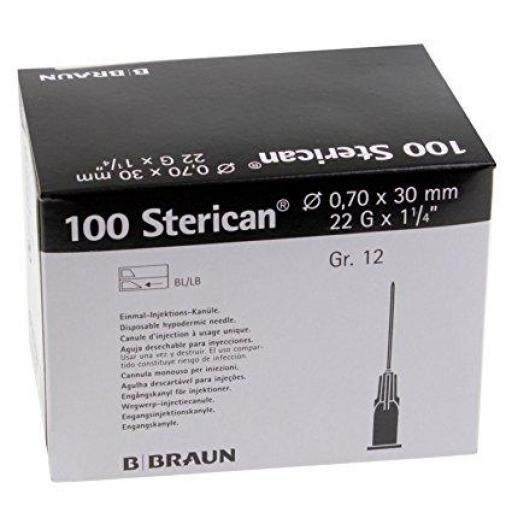 Aguja Sterican 22 G x 1 1/4" - 0.70 x 30 mm Negro. [0]