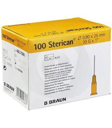Aguja Sterican 20 G x 1" - 0.90 x 25 mm Amarillo.
