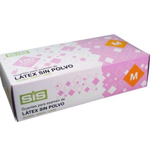 Guantes Látex Talla M - Sin Polvo.
