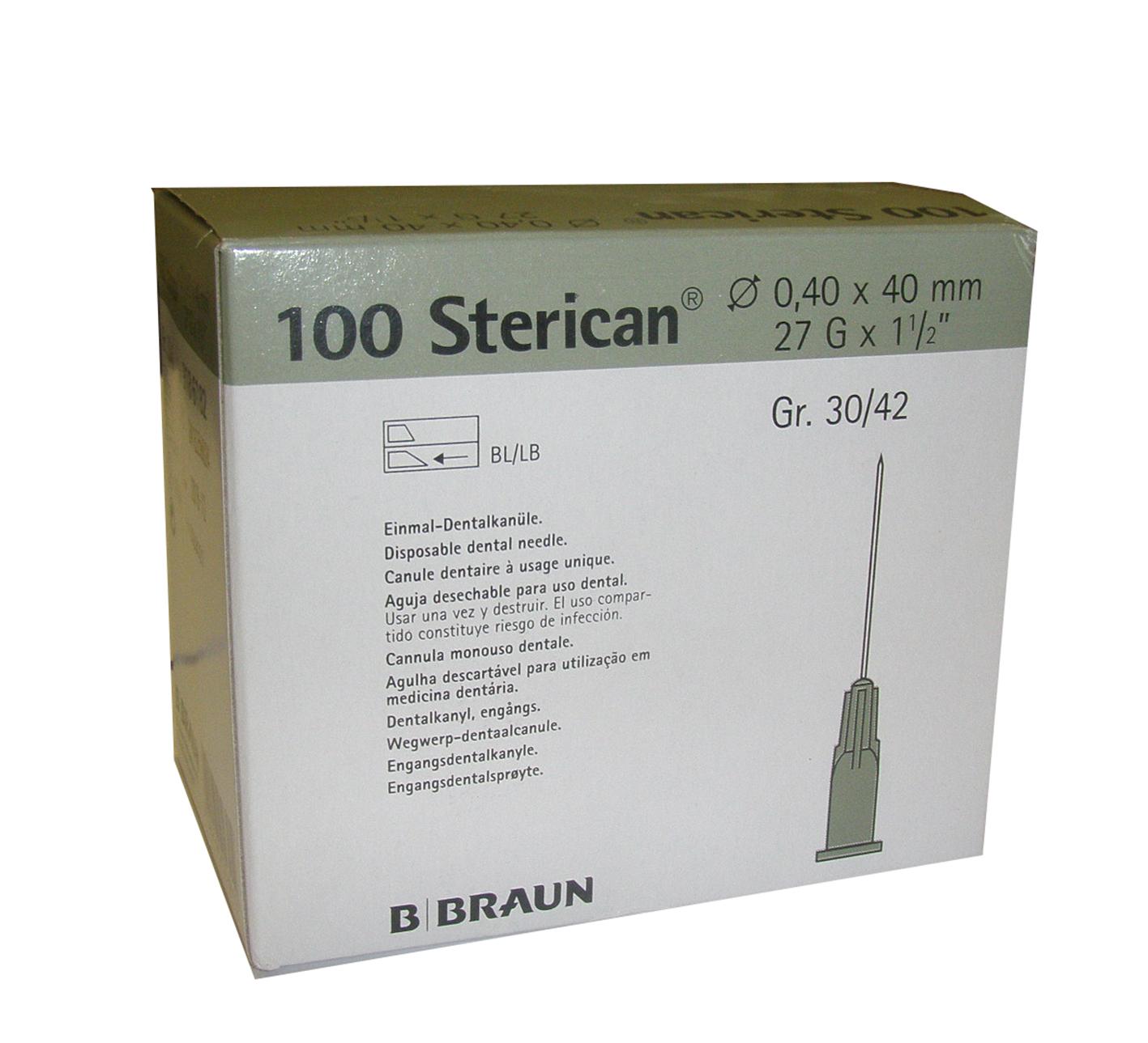 Aguja Sterican 27 G x 1 1/2" - 0.40 x 40 mm Gris.