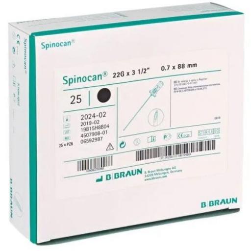 Aguja Spinal Spinocan  22G x 3 1/2" (0,7x88 mm). [0]