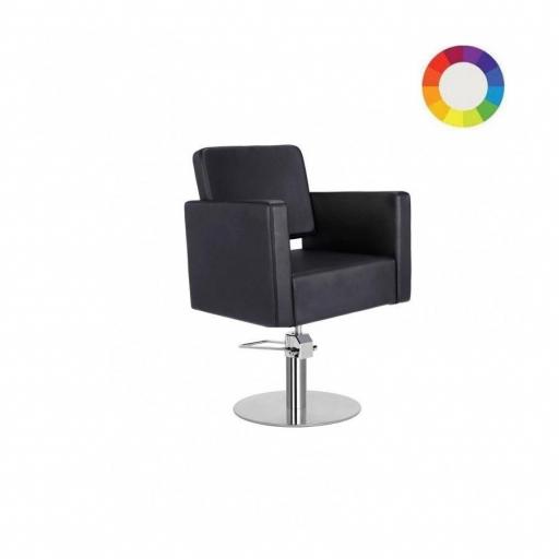 Sillon Peluqueria Giselle Negra Base Redonda Cromada [0]