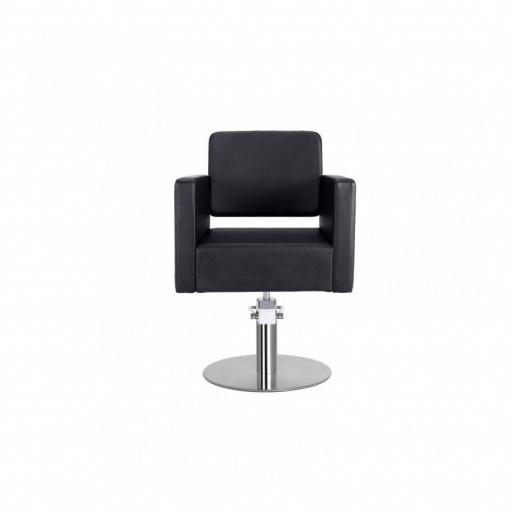 Sillon Peluqueria Giselle Negra Base Redonda Cromada [2]