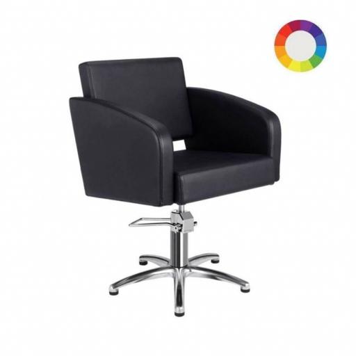 Sillon Peluqueria Nicolle Negra Base Estrella Cromada [0]