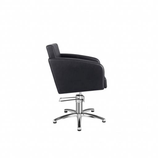 Sillon Peluqueria Nicolle Negra Base Estrella Cromada [1]