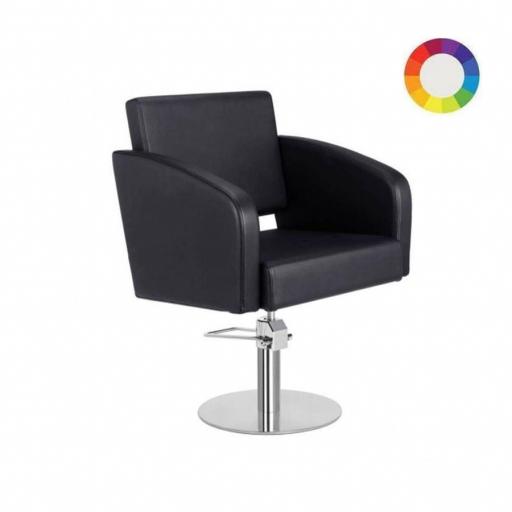 Sillon Peluqueria Nicolle Negra Base Redonda Cromada [0]