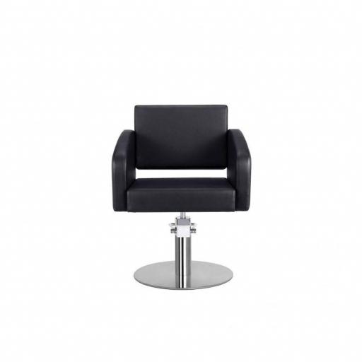 Sillon Peluqueria Nicolle Negra Base Redonda Cromada [1]