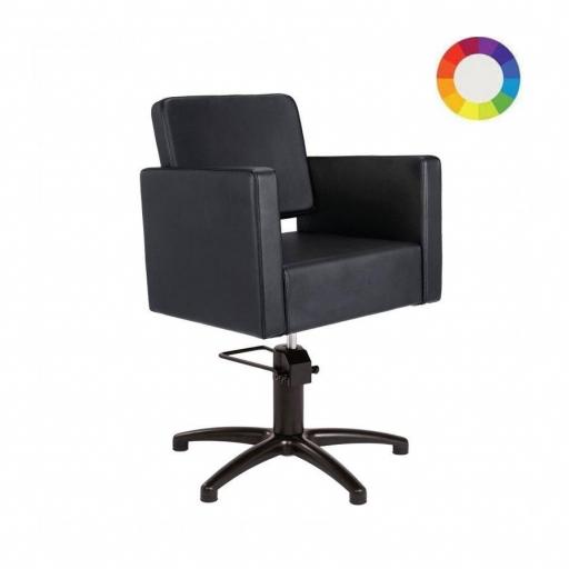 Sillon Peluqueria Giselle Negra Base Estrella Negra 