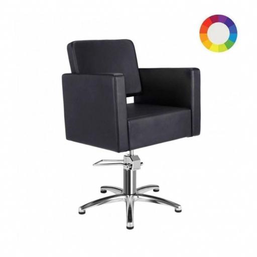 Sillon Peluqueria Giselle Negra Base Estrella Cromada