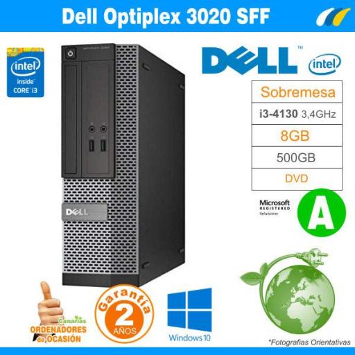 Intel Core i3-4130 3.30Ghz 8GB 500GB  - Dell Optiplex 3020 SFF