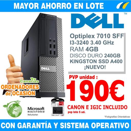 Lote 5  - DELL OPTIPLEX 7010 SFF i3-3240 - 4GB [0]