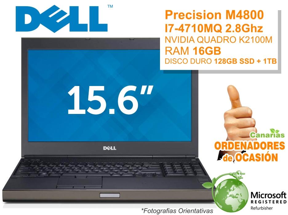 Intel I7-4710MQ – 16GB – 128GB SSD + 1TB - Dell Precision M4800