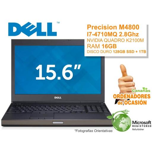 Intel I7-4710MQ – 16GB – 128GB SSD + 1TB - Dell Precision M4800 [0]