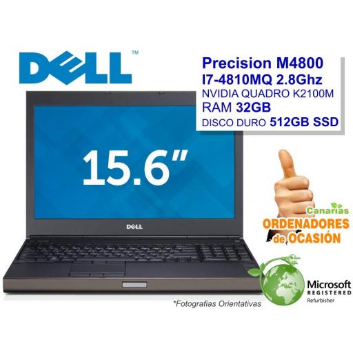 Intel I7-4810MQ – 32GB – 512GB SSD - Dell Precision M4800 [0]
