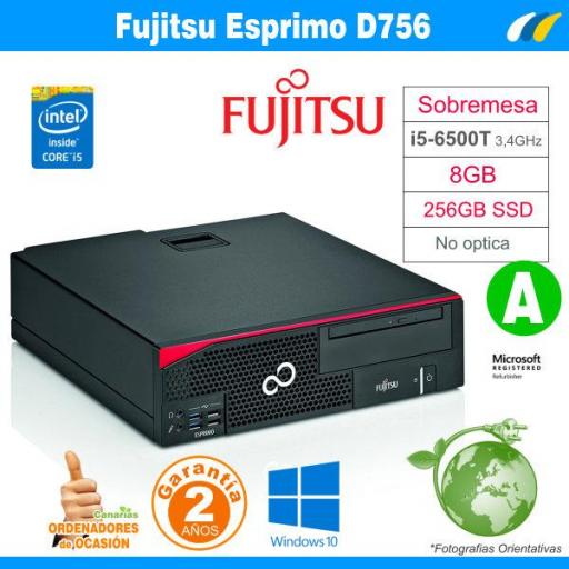 i5-6500T - 8GB - 256GB SSD - Fujitsu Esprimo D756 Sobremesa  [0]