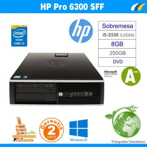 Intel Core i5-3330 3.00 GHz 8GB 250GB HP Pro 6300 SFF - Grado A- [0]