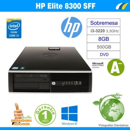 Intel Core i3-3220 3.30 GHz 8GB - HP COMPAQ ELITE 8300 SFF - Grado A- [0]