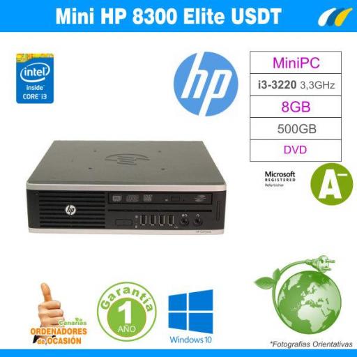Intel Core i3-3220 3.30 GHz 8GB - HP COMPAQ ELITE  8300 USDT Mini PC - Grado A- [0]