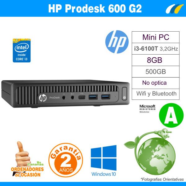 Intel Core i3-6100T 3.20 GHz 8GB 500GB - HP PRODESK 600 G2 DM