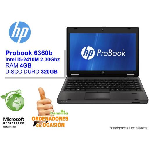 Intel I5-2410M – 4GB – 320GB - HP Probook 6360b - Grado B [0]