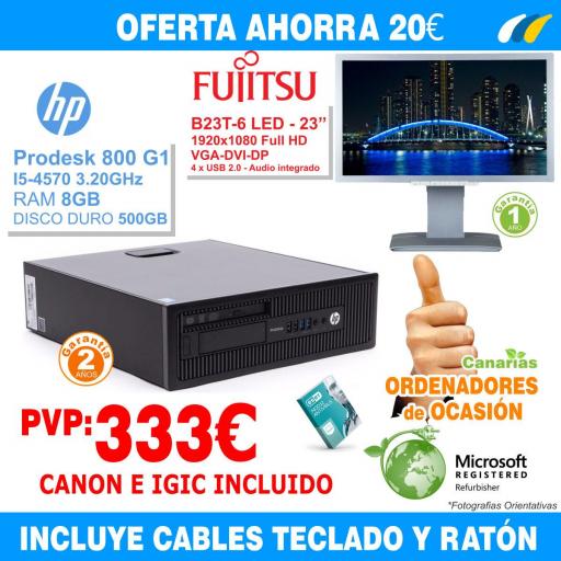 HP Prodesk 800 G1 SFF + Monitor Fujitsu B23T-6 [0]