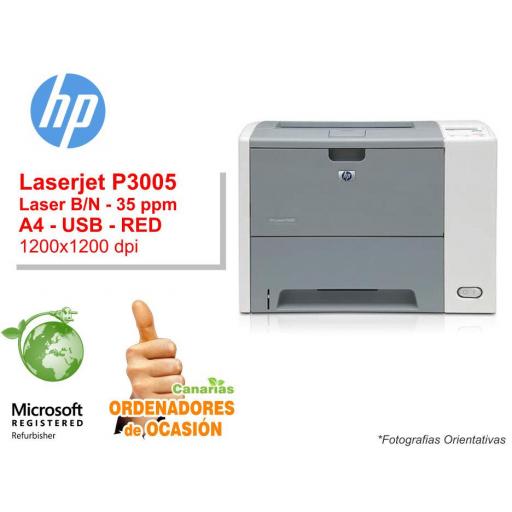 HP Laserjet P3005N - Impresora láser blanco y negro (35 ppm) [0]