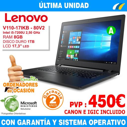  Intel i5-7200U 2,50 GHz  – 8GB – 1TB  - LENOVO V110-17IKB - 80V2 [0]
