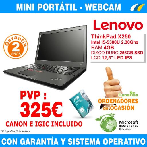 I5-5300u - 4GB -256GB SSD - 12.5" - Lenovo ThinkPad X250  [0]