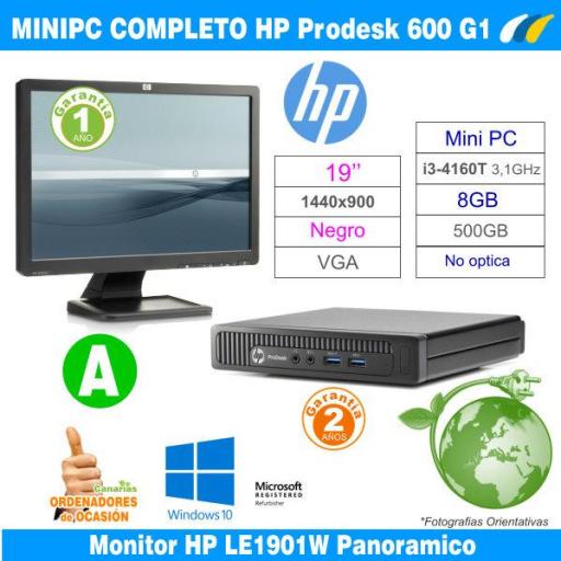 HP PRODESK 600 G1 DM + Monitor HP LE1901W