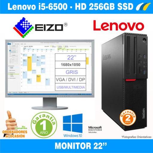Monitor EIZO FlexScan EV2216W + ​​LENOVO THINKCENTRE M900 SFF 