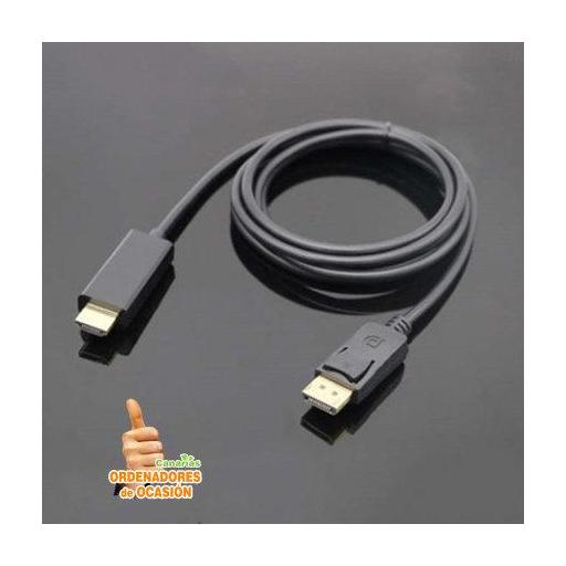Cable Adaptador Display Port DP Macho a HDMI Macho 1.8 M. [0]