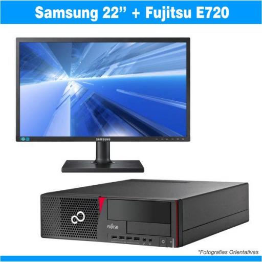 Pack economico Oficina Samsung 22" Fujitsu Esprimo E720 SFF | i3-4130 3.40 GHz | 8GB | 256GB SSD Teclado y Ratón L-Link 816 Combo [0]