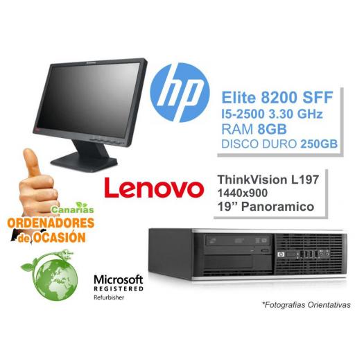Ordenador completo. HP Elite 8200 SFF i5-2500 + Monitor LENOVO 19'' panorámico [0]