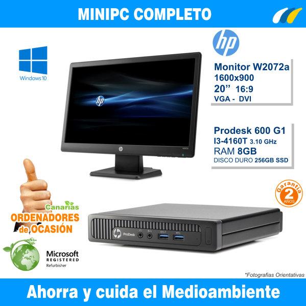 HP PRODESK 600 G1 DM + Monitor HP W2072a LED
