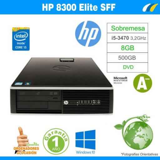 Intel Core i5-3570 3.60 GHz 8GB - HP COMPAQ ELITE  8300 SFF - Grado A- [0]