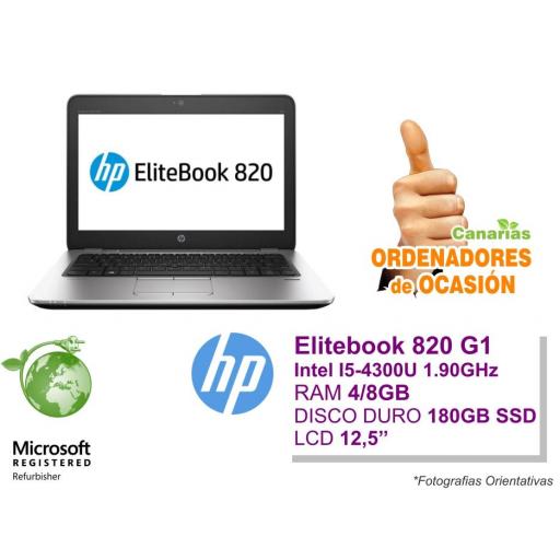 Intel I5-4300U – 4GB – 180GB SSD - HP Elitebook 820 G1 [0]