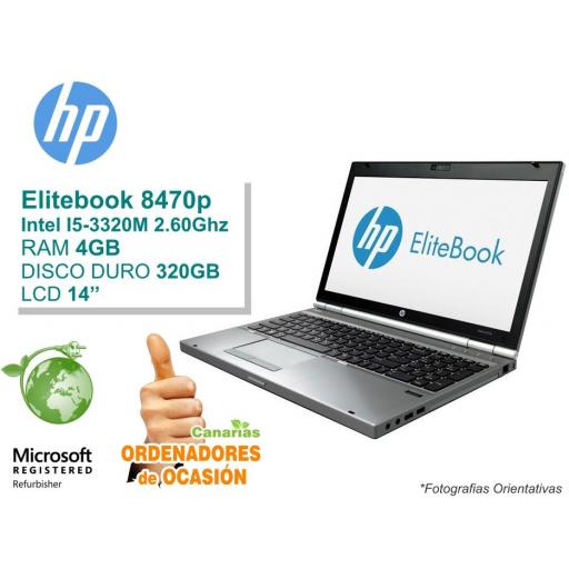 Intel I5-3320M – 4GB – 320GB - HP Elitebook 8470p  [0]
