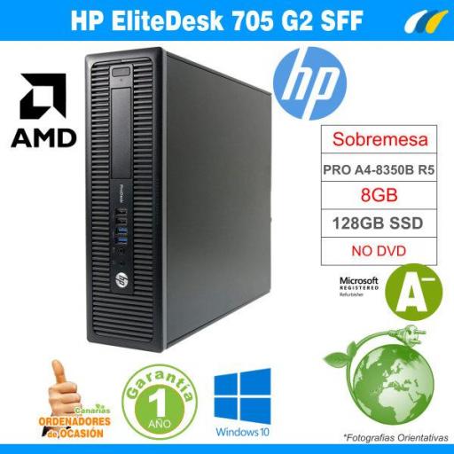 AMD PRO A4-8350B - 8GB - 128GB-SSD - ​​HP ELITEDESK 705 G2 SFF [0]