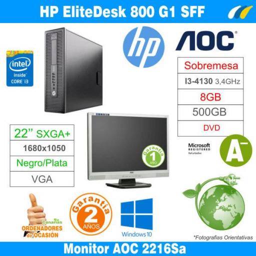  HP Elitedesk 800 G1 SFF + Monitor AOC 2216SA [0]