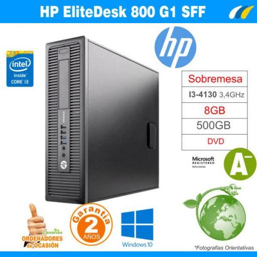 Intel Core i3-4130 3.40 GHz 8GB 500GB - HP Elitedesk 800 G1 SFF "grado A-"