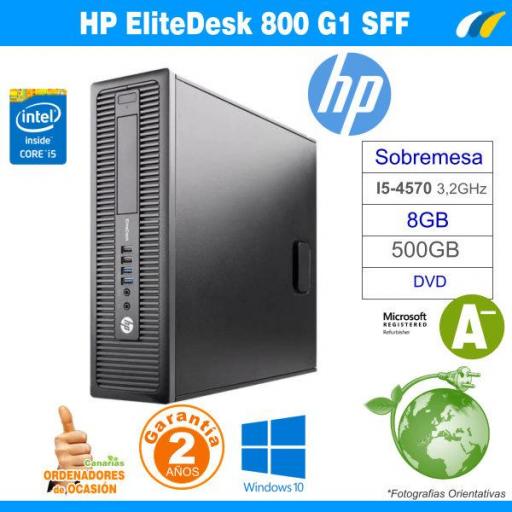 Intel Core i5-4570 3.20 GHz 8GB 500GB - HP Elitedesk 800 G1 SFF "grado A-" [0]