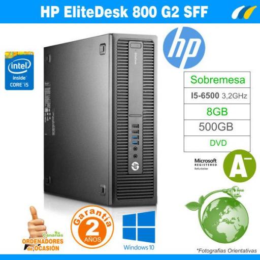 Intel Core i5-6500 3.20 GHz 8GB 500GB - HP Elitedesk 800 G2 SFF "grado A-" [0]