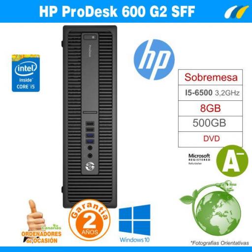 Intel Core i5-6500 3.20 GHz 8GB 500GB - HP ProDesk 600 G2 SFF "grado A-"