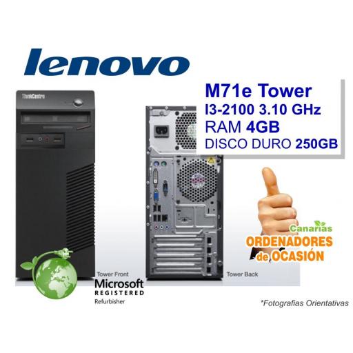 Intel Core i3-2100 3.30 GHz 4GB 250GB LENOVO M71e Tower [0]