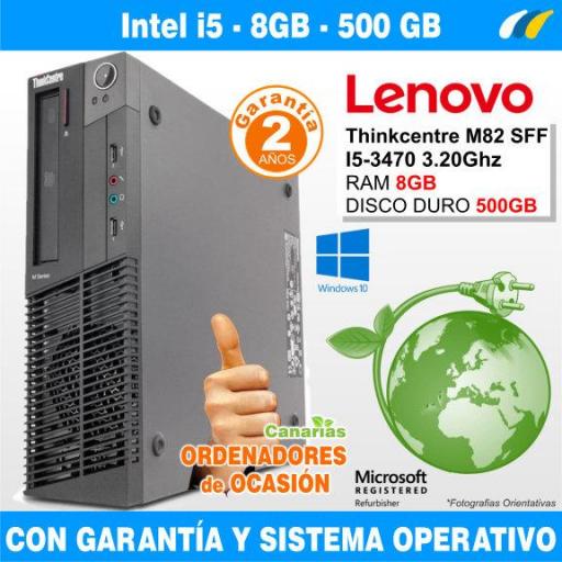 Intel Core I5-3470 3.20GHz - 8GB - 500GB  - ​​LENOVO THINKCENTRE M82 SFF [0]