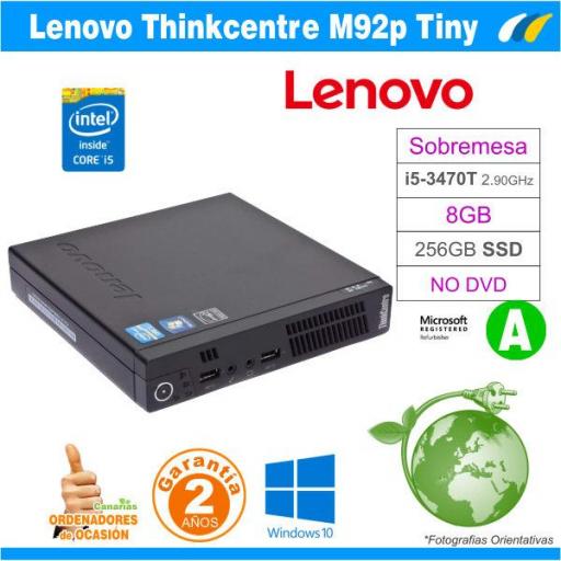 i5-3470T 2.90 GHz | 8GB | 256GB SSD | ​​LENOVO THINKCENTRE M92p Tiny [1]