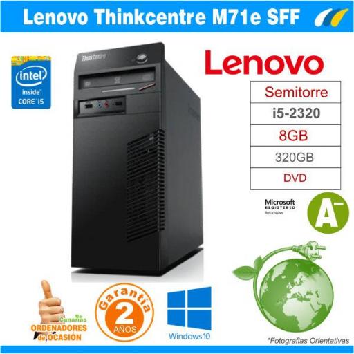 Intel Core i5-2320 3.00 GHz 8GB - LENOVO M71e Tower [0]