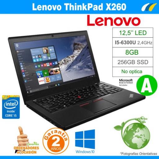 Intel i5-6300U  – 8GB – 256GB SSD - LENOVO THINKPAD X260 - GRADO A [0]