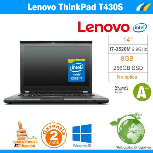 Intel® I7-3520M - 8GB - 256GB SSD - LENOVO THINKPAD T430S [0]