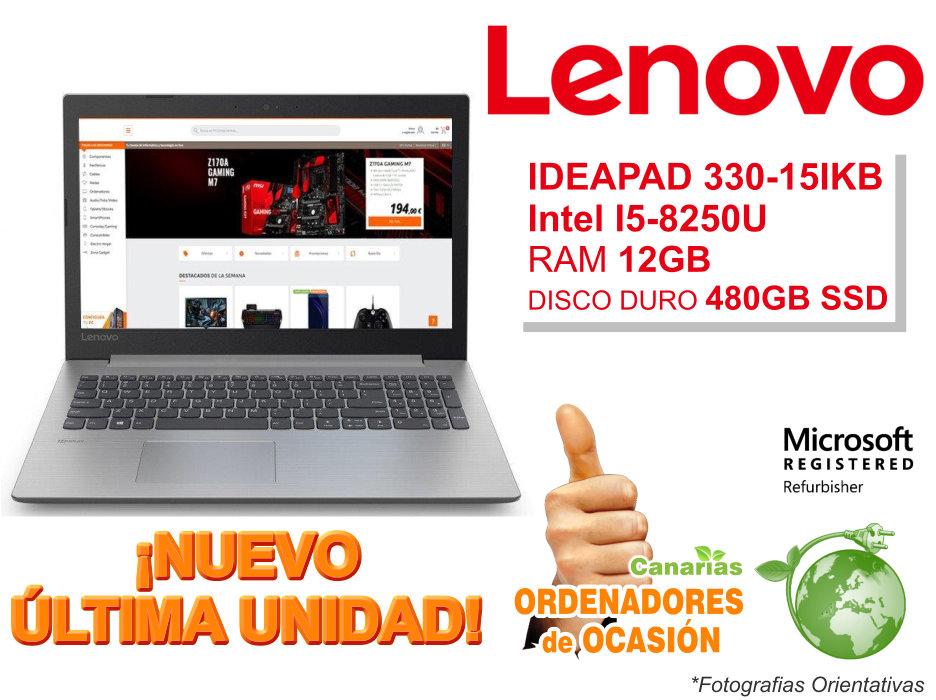 PORTATIL LENOVO IDEAPAD 330-15IKB I5 8250U/12GB/SSD480GB/15.6" GREY